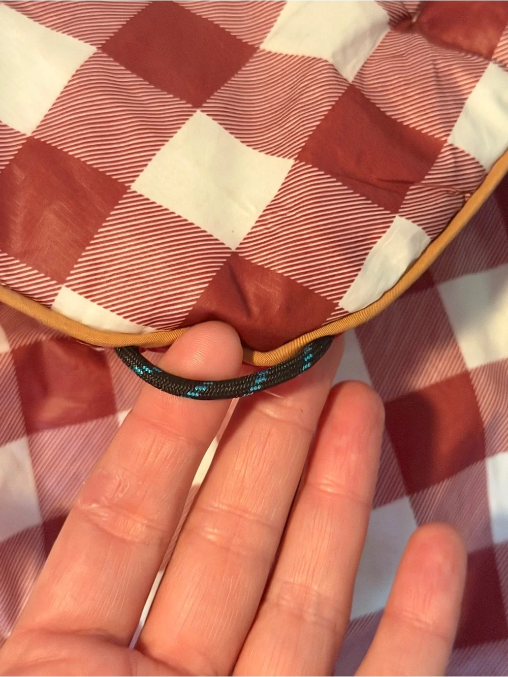 Rumpl Original Puffy 1P Blanket Red Gingham camping backpacking packable